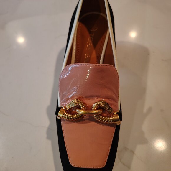 Tory Burch - Suede & Patent Leather Jessa Loafers - Picture 3 of 6